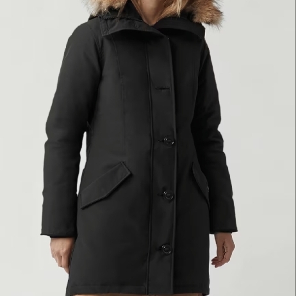 Canada Goose Rossclaire Parka Heritage With Fur-Trimmed Hood and Cinched Waist - Picture 6 of 7